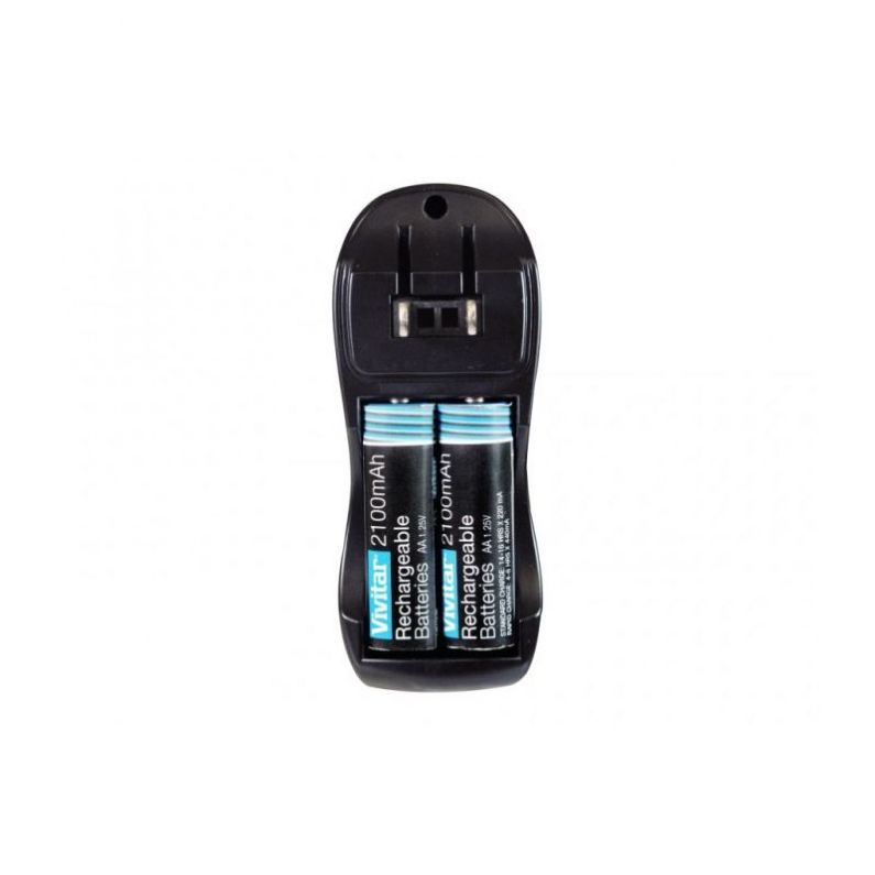 Vivitar BC-182 Vpower Compact Battery Charger with 4AA NiMH Batteries