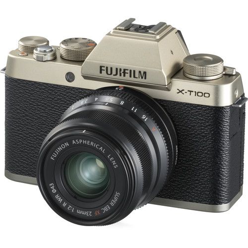 Fujifilm X-T100 Mirrorless Digital Camera (Body,Champagne Gold)