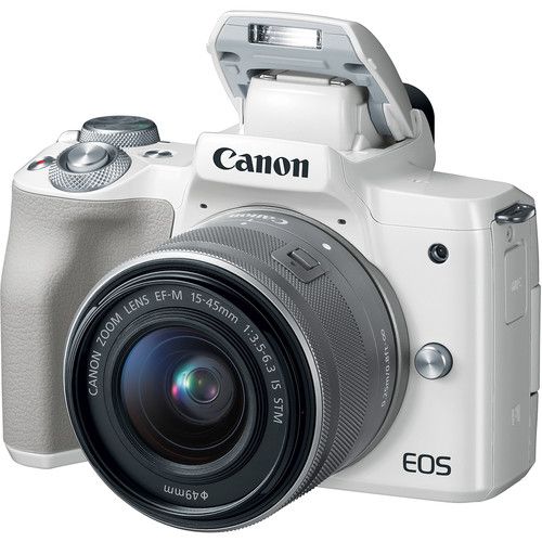 Canon EOS M50 Mirrorless Digital Camera with 15-45mm Lens (White)