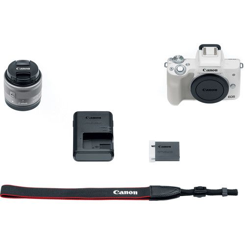 Canon EOS M50 Mirrorless Digital Camera with 15-45mm Lens (White)