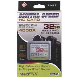 Digital Speed 4000X 32GB Professional High Speed Mach III 600MB/s Error Free (CF) HD Memory Card