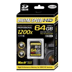 Digital Speed 1200X 64GB Professional High Speed Mach III 160MB/s Error Free (SDHC) HD Memory Card Class 10