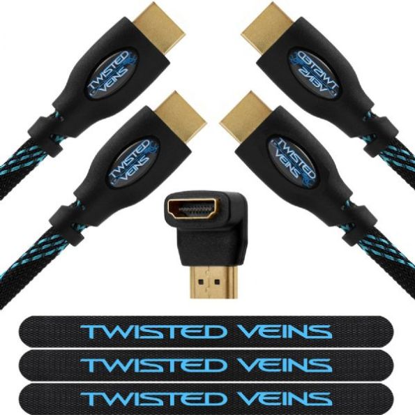 Twisted Veins Two (2) Pack of (6 ft) High Speed HDMI Cables