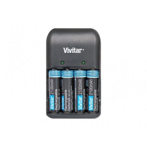 Vivitar BC-181 AA/AAA Battery Charger with 4AA NiMH Batteries