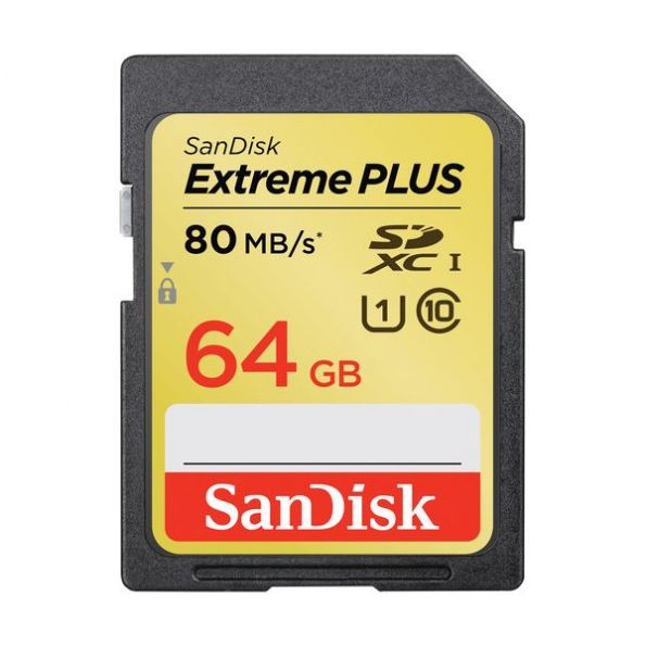 SanDisk 64GB Extreme Plus UHS-I SDXC Memory Card (Class 10)