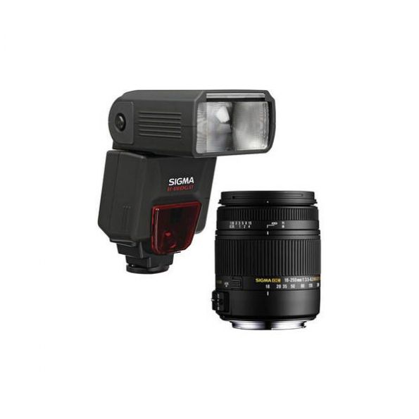 Sigma 18-250mm f/3.5-6.3 DC Macro OS HSM Lens and EF610 Flash DG ST Kit for Sigma