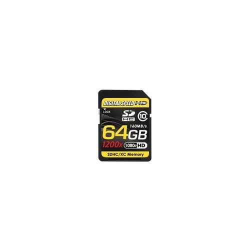 Digital Speed 1200X 64GB Professional High Speed Mach III 160MB/s Error Free (SDHC) HD Memory Card Class 10