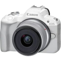 Canon EOS R50 Mirrorless Camera with 18-45mm Lens (White)